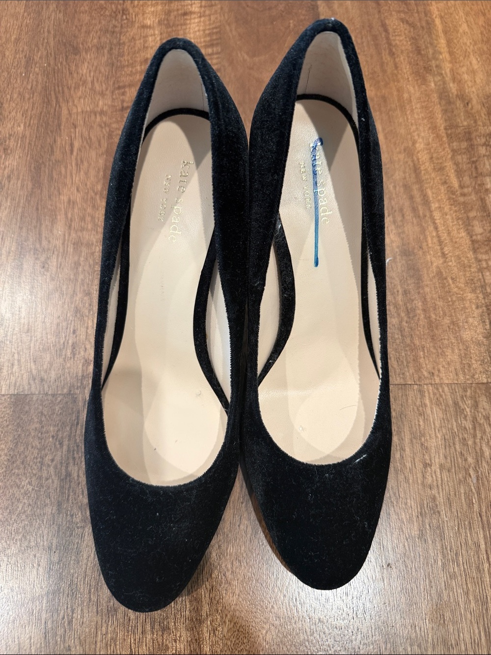 kate spade Black Velvet Round-Toe Pumps